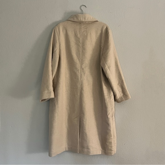 Abercrombie & Fitch Cream Wool-Blend Double Cloth Blanket Coat, Petite XL, NWT - Picture 2 of 9